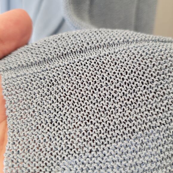 Vintage Powder Blue Pleated Sweater Skirt w/ Elastic Waist, 14 - Picture 4 of 6